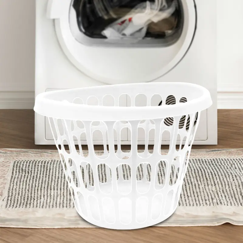 Cesto Redondo Color Blanco Para Ropa 54.6X71.2Cm 1