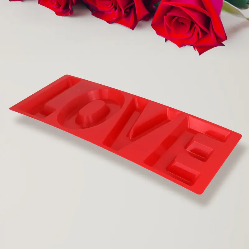 Charola De Plástico, Color Rojo, Love 2