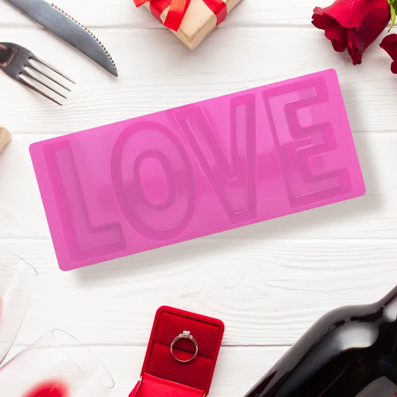 Charola De Plástico, Color Rosa, Love 1