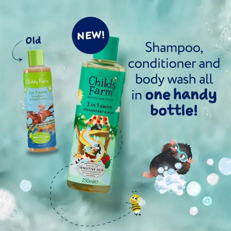 Childs Farm 3-In-1 Swim 250Ml - Strawberry & Mint 2