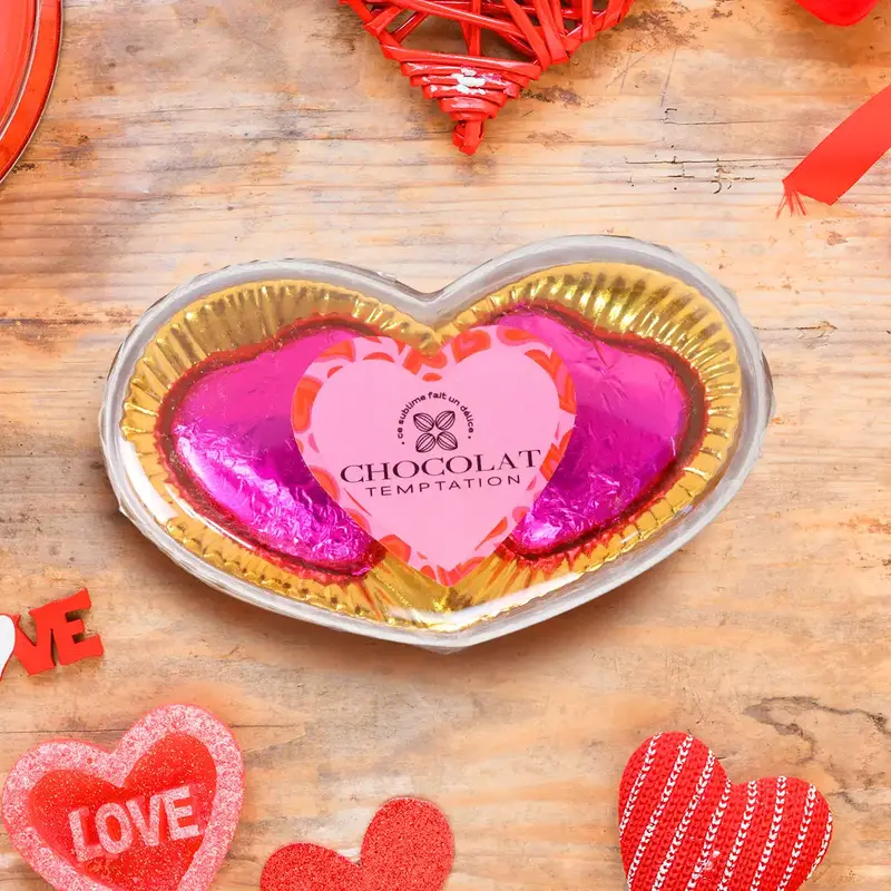 Chocolate, Caja Corazón, Color Rosa 1