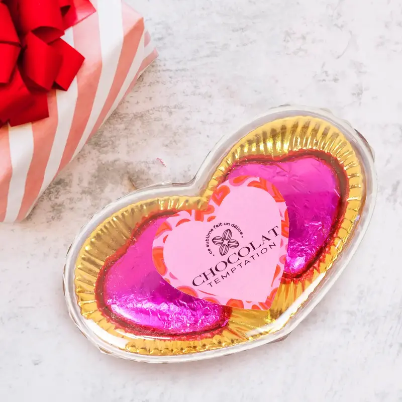 Chocolate, Caja Corazón, Color Rosa 2