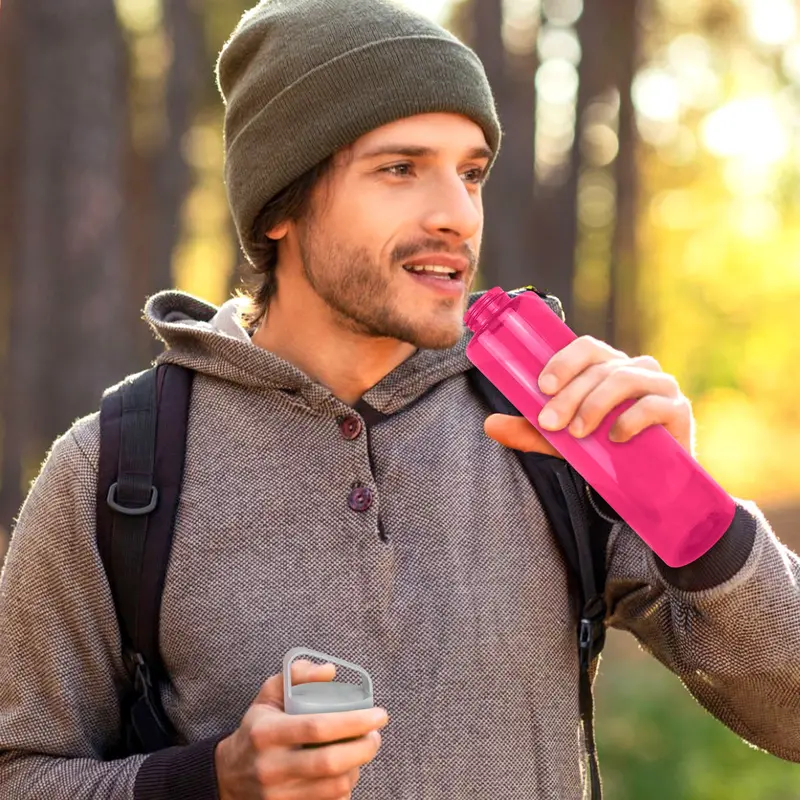 Cilindro De Agua De Plástico, Color Rosa, 1L 1