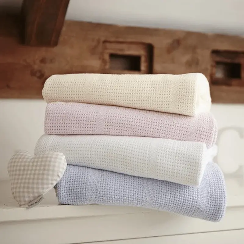 Clair De Lune Cellular Cot Blanket Blue 2