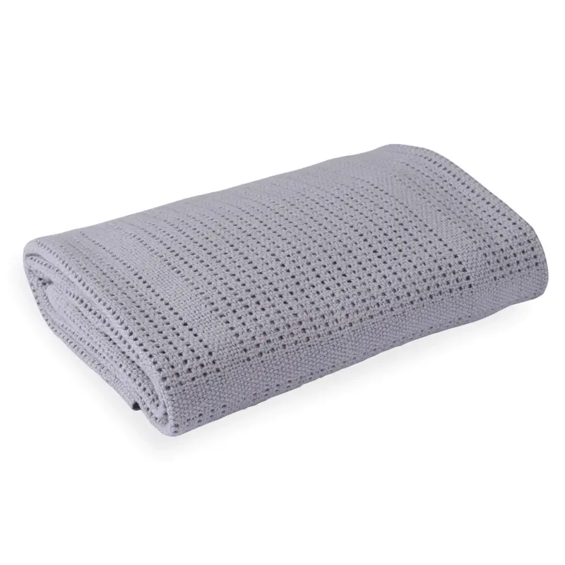 Clair De Lune Cellular Cot Blanket Grey 1
