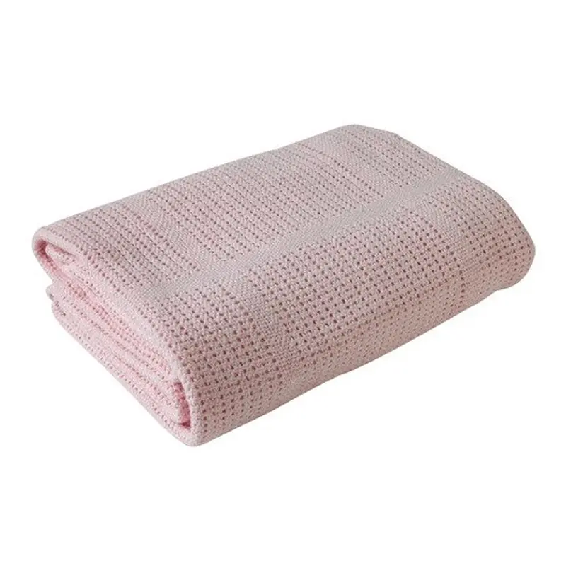 Clair De Lune Cellular Pram Blanket Pink 2