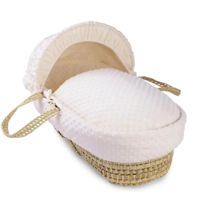 Clair De Lune Cream Dimple Palm Moses Basket - Cream 1