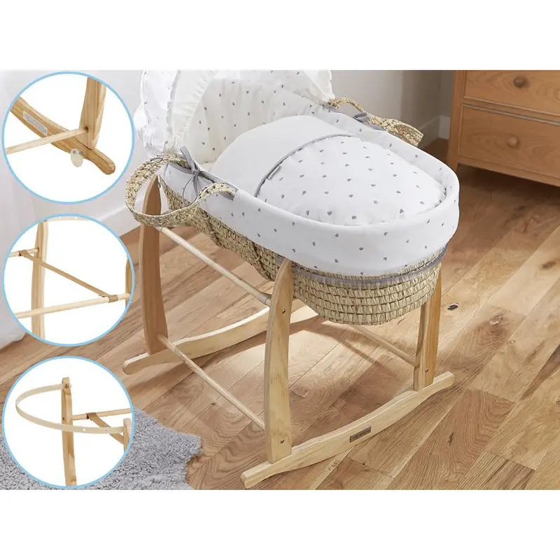 Clair De Lune Deluxe Rocking Moses Stand Natural 2