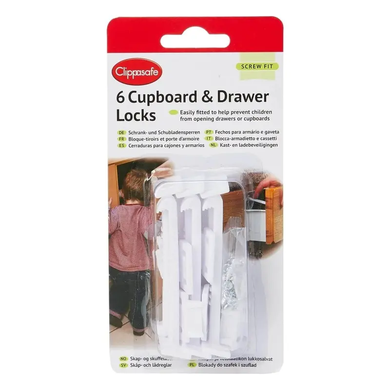 Clippasafe Cupboard Locks Pack Of 6 1