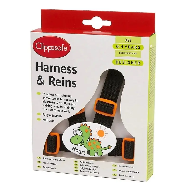Clippasafe Designer Webbing Baby Harness - Dinosaur 1