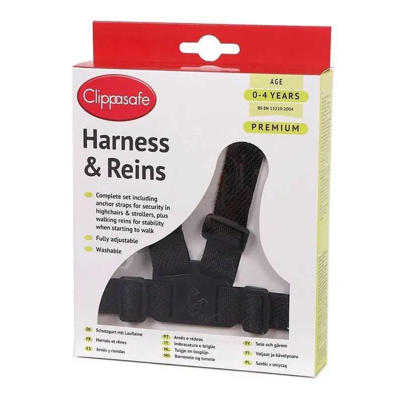 Clippasafe Premium Webbing Baby Harness Black 1