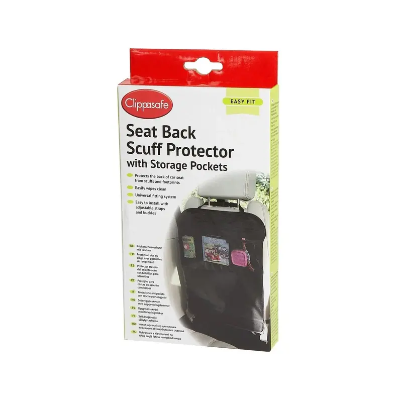Clippasafe Seat Back Scuff Protector With Storage Pockets 1