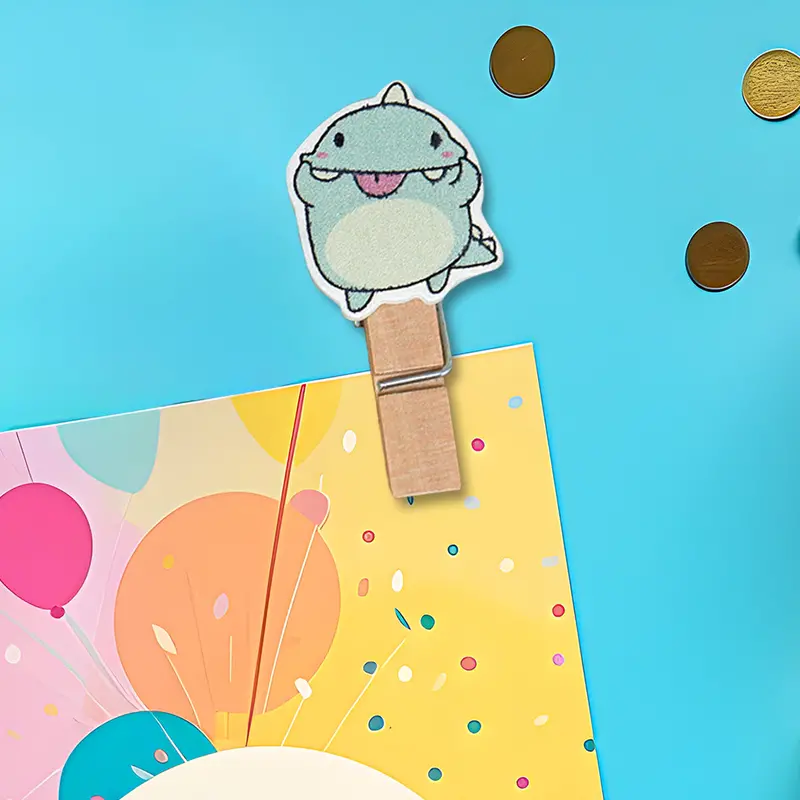 Clips De Madera Con Diseño De Dinosaurio 2