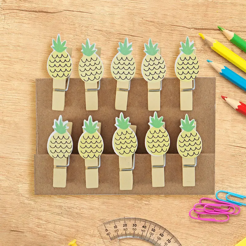 Clips De Madera En Forma De Piña, 10 Piezas 1