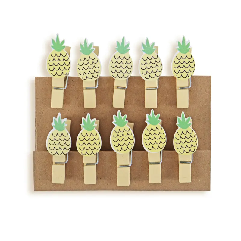 Clips De Madera En Forma De Piña, 10 Piezas 2