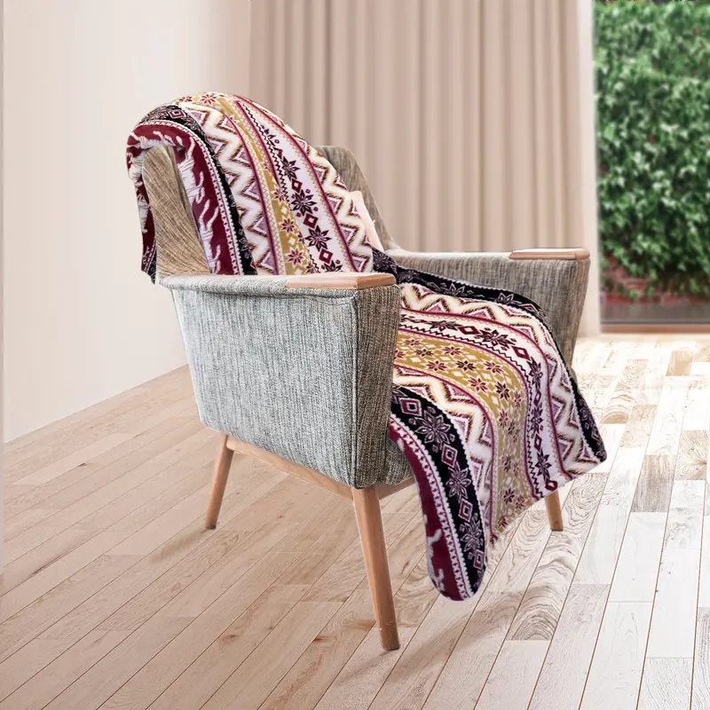 Cobija Afelpada Color Beige Con Vino, 179X148cm 1