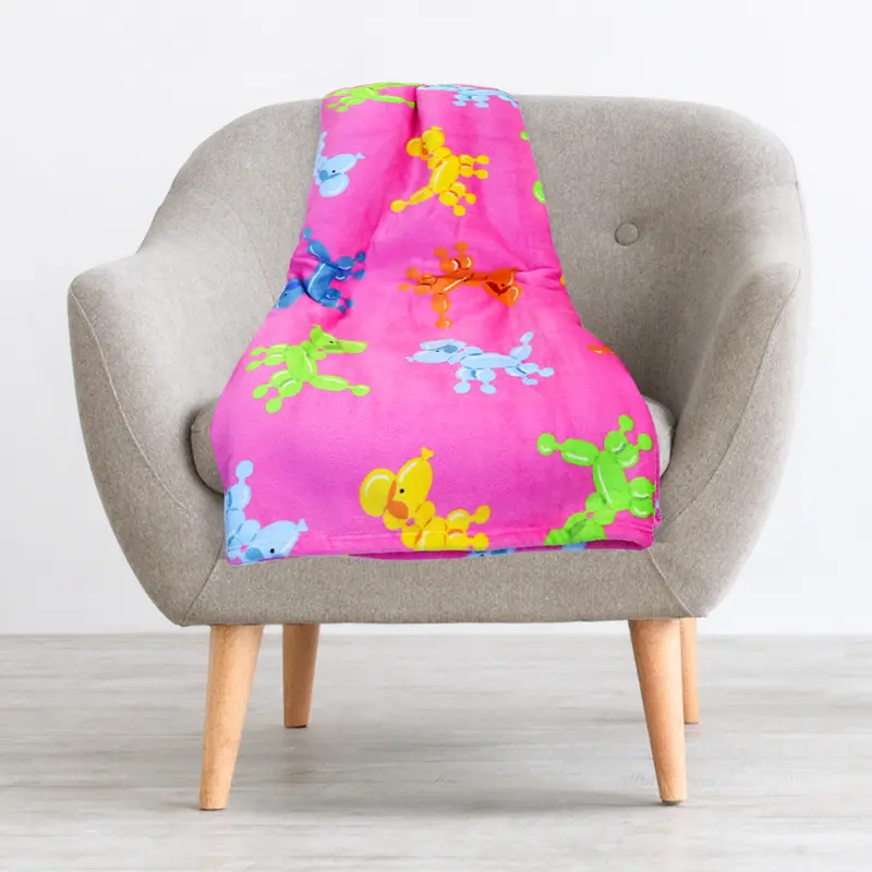 Cobija Afelpada Color Rosa Con Estampado De Perritos, 179X148cm 1