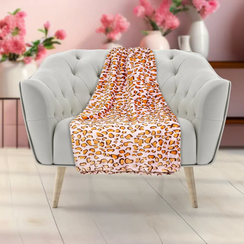 Cobija Color Rosa Con Café 175X145cm 1