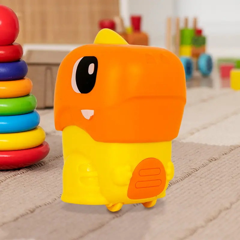 Cochecito De Juguete En Forma De Dinosaurio Color Naranja Para Niños 1