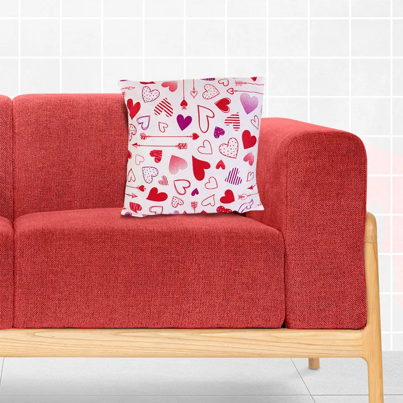 Cojín Decorativo De Corazones Blanco/Rojo 2