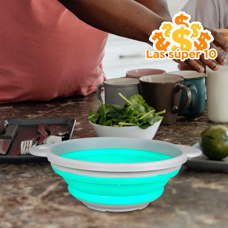 Colador De Silicón Plegable Color Aqua 1