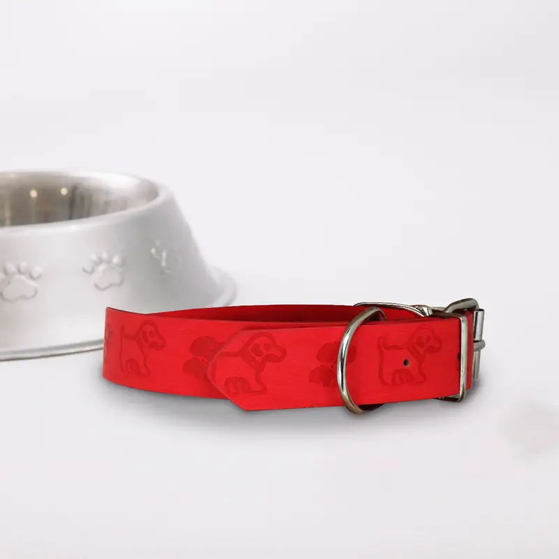 Collar Color Rojo Con Diseño De Perritos Para Mascota 2