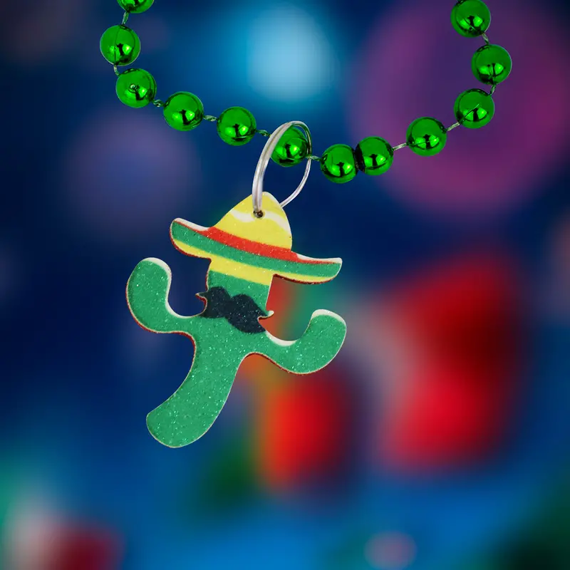 Collar Color Verde Con Colgante En Forma De Cactus 1