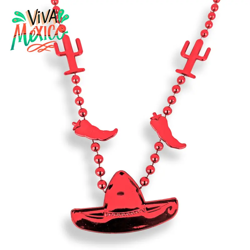 Collar Con Decoración, Color Rojo, 2 Pzas 2