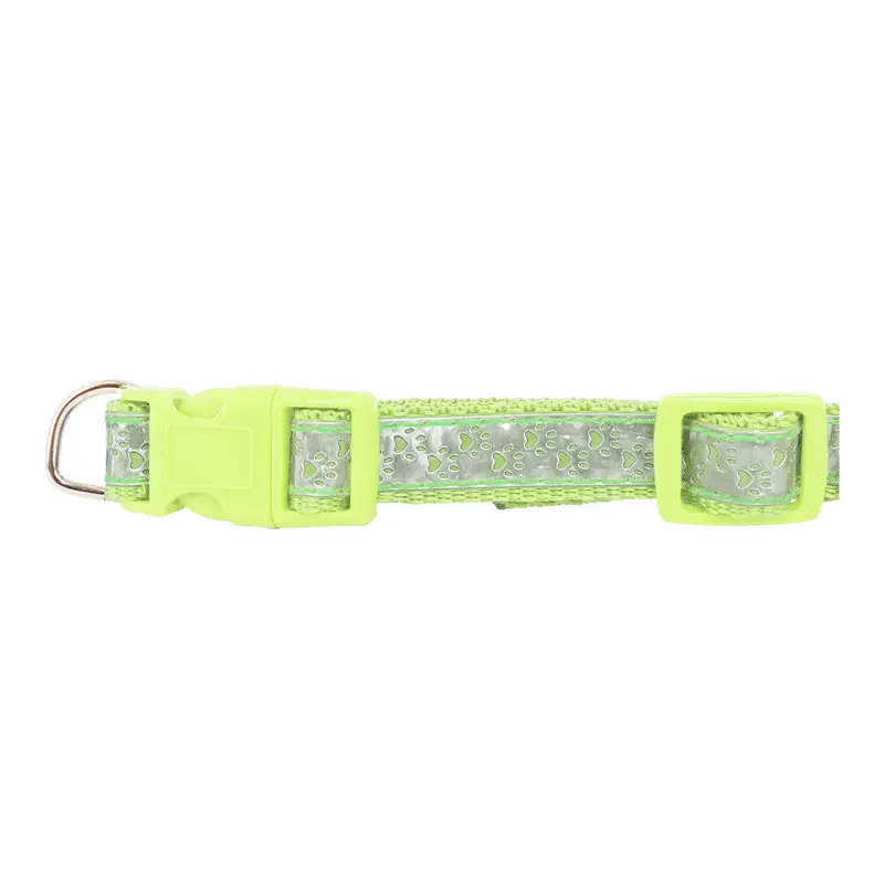 Collar Para Mascota, Diseño Huellitas, Color Verde 2