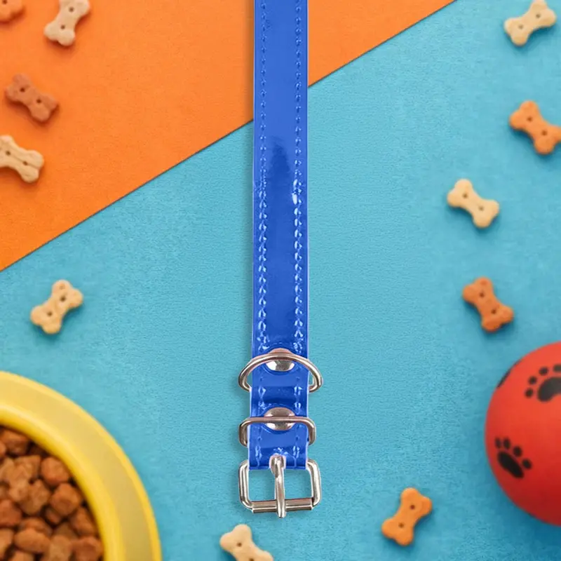 Collar Para Mascota, Vinil, Color Azul Metálico 2