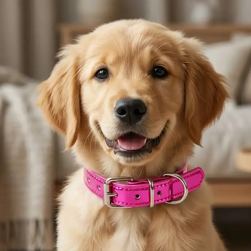 Collar Para Mascota, Vinil, Color Morado Metalico 2