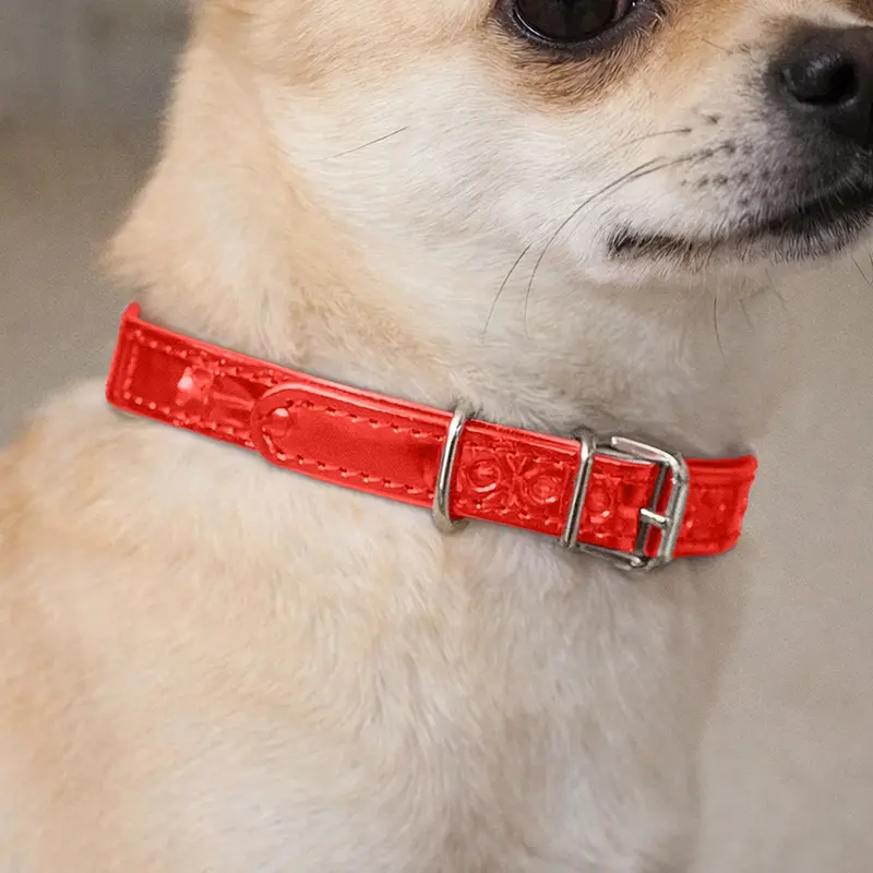Collar Para Mascota, Vinil, Color Rojo 1