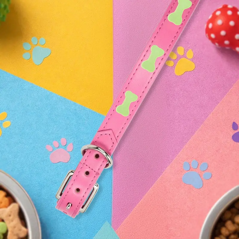 Collar Para Mascota, Vinil, Color Rosa 2