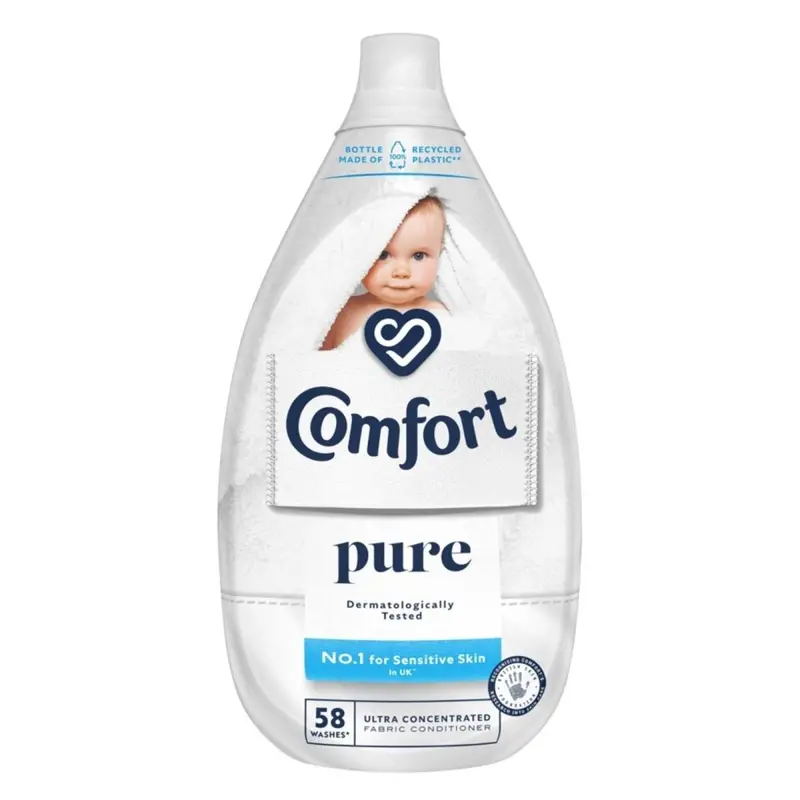 Comfort Pure Fabric Conditioner Ultimate Care 58 Washes 870Ml 1