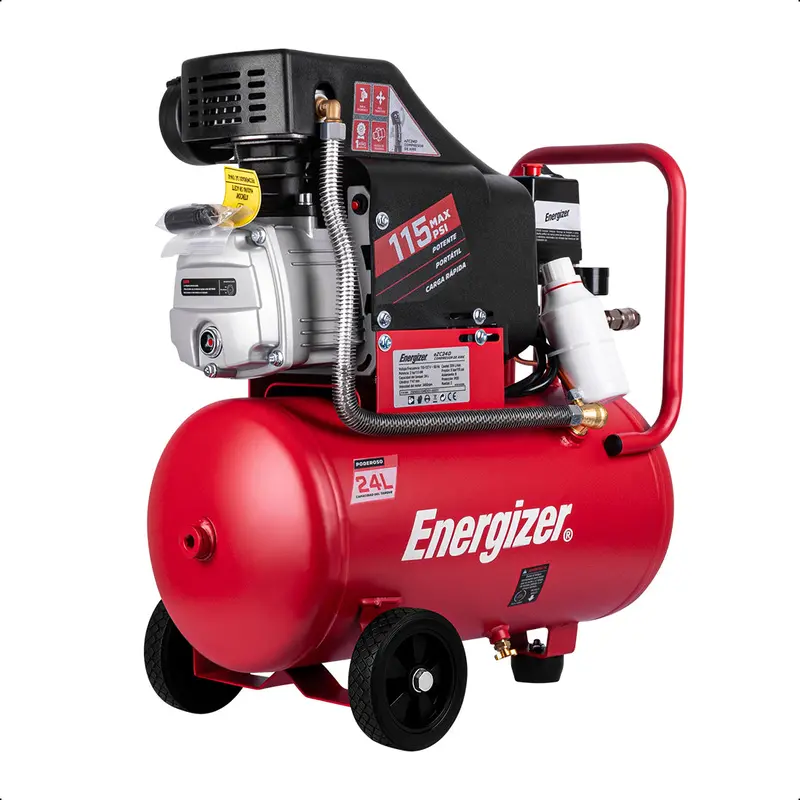 Compresor De Aire, Lubricado, Horizontal 24L 2Hp 110V 115Psi Energizer 1
