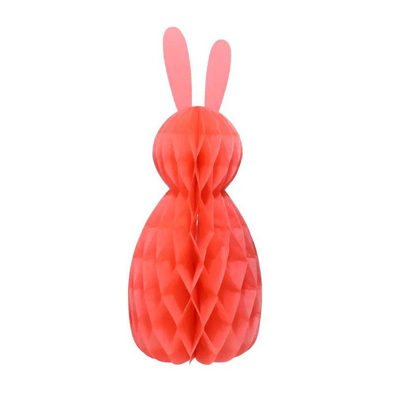 Conejo De Pascua Con Diseño De Panal De Abeja En 3D, Color Salmón 2