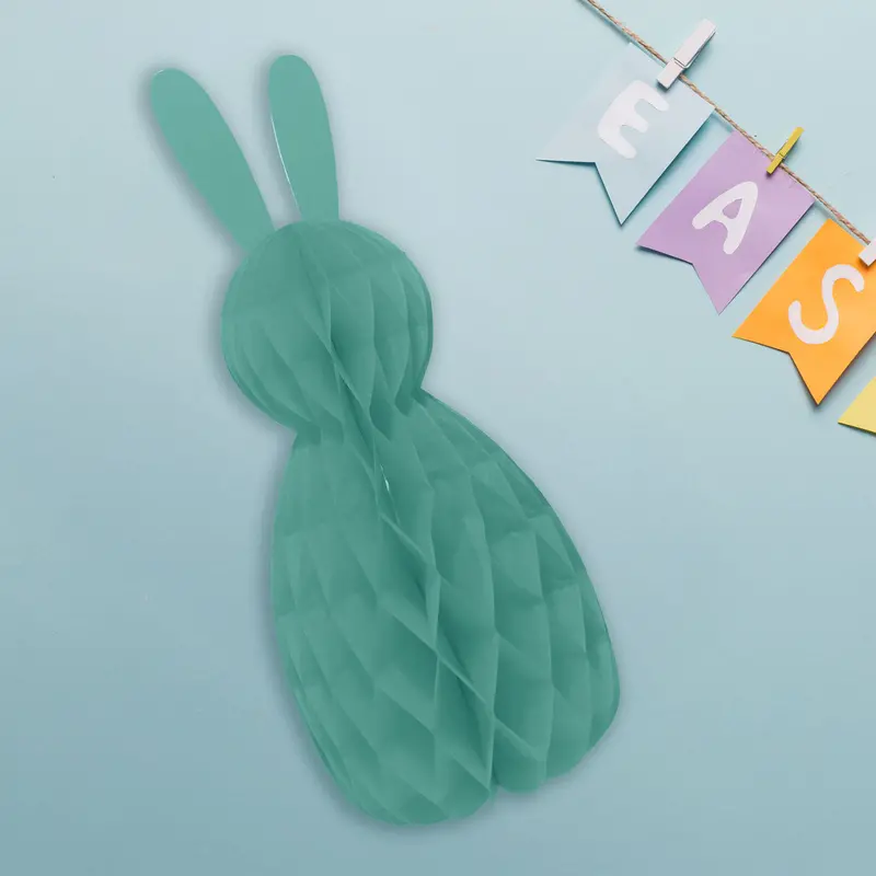 Conejo De Pascua Con Diseño De Panal De Abeja En 3D, Color Verde 1
