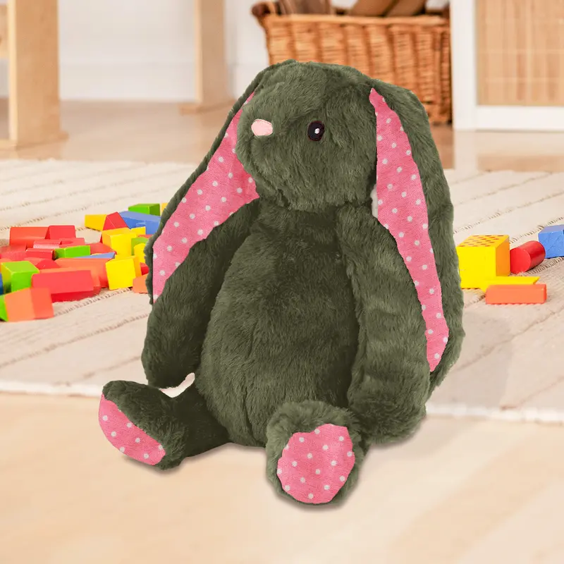 Conejo De Peluche Color Verde Militar 2
