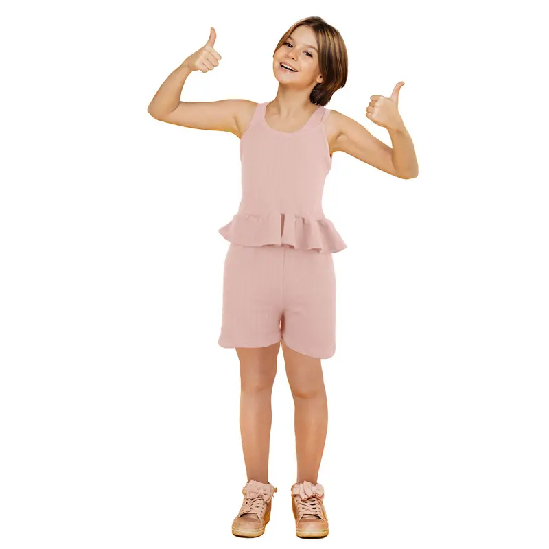 Conjunto De Blusa Con Short Para Niña, Color Rosa 2