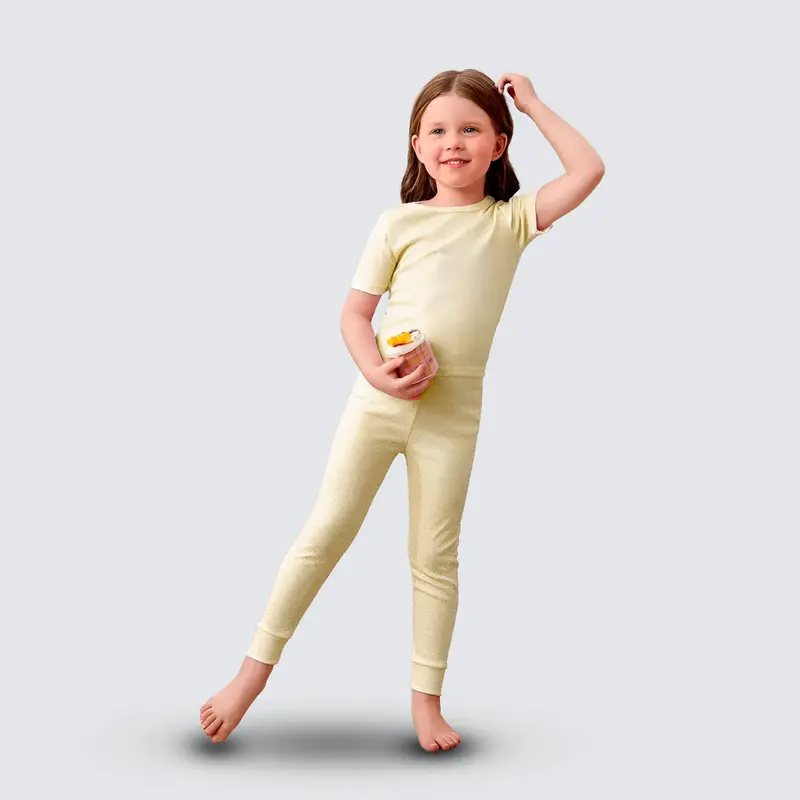 Conjunto De Blusa Y Pantalón Para Niña, Color Amarillo 1