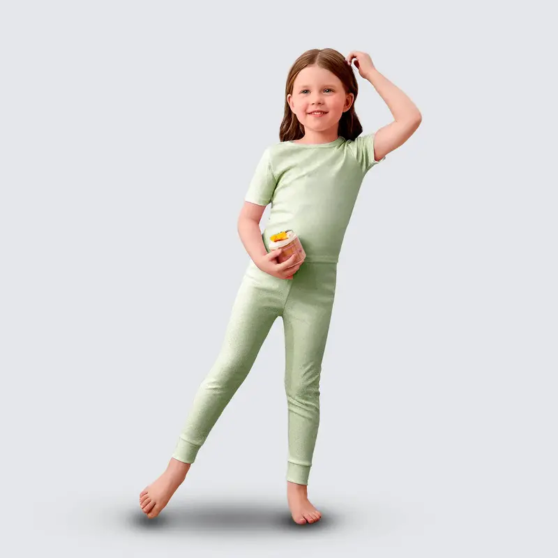 Conjunto De Blusa Y Pantalón Para Niña, Color Verde 1