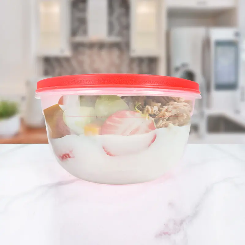 Contenedor Circular Tapa En Rosquilla Roja 1L 1