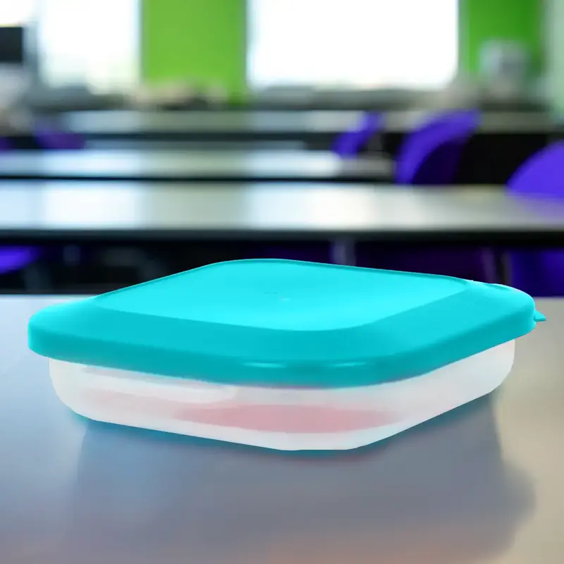Contenedor Cuadrado De Plástico, Color Azul, 550 Ml 1
