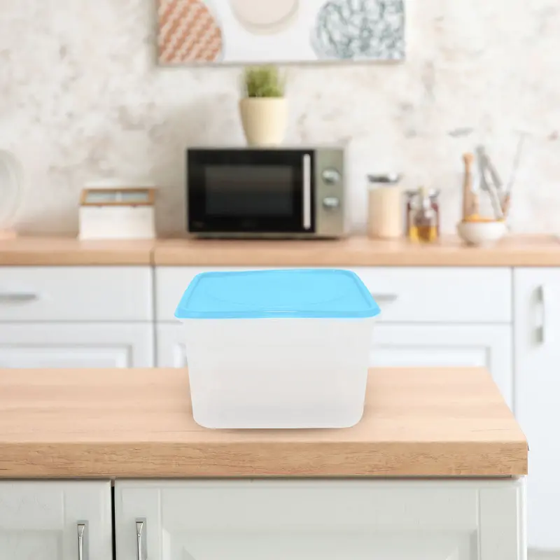 Contenedor Cuadrado De Plástico Color Azul Para Alimentos, 850Ml 2