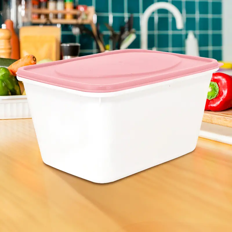 Contenedor Cuadrado De Plástico Color Coral Para Alimentos, 570Ml 1