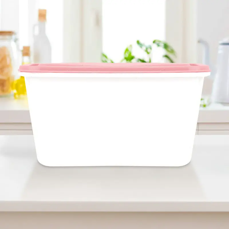 Contenedor Cuadrado De Plástico Color Coral Para Alimentos, 570Ml 2