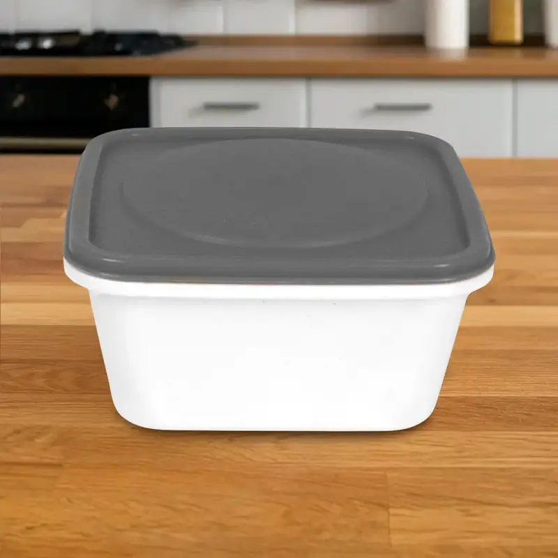 Contenedor De Plástico Blanco, Tapa Gris, 280 Ml 1