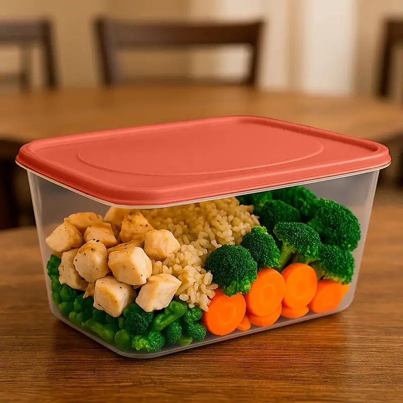 Contenedor De Plástico, Tapa Naranja, 800 Ml 1