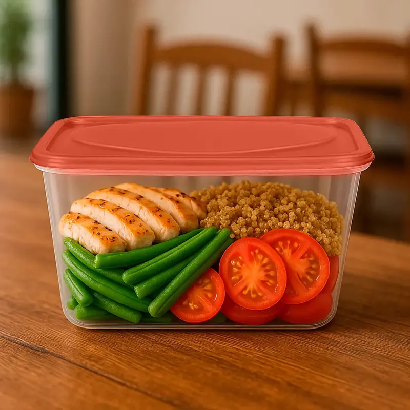 Contenedor De Plástico, Tapa Naranja, 800 Ml 2
