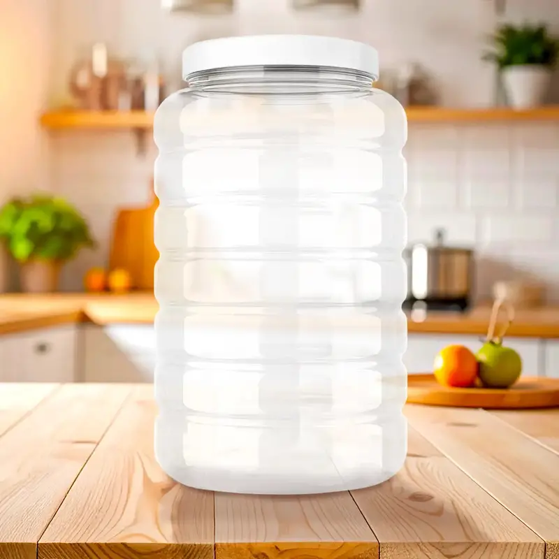 Contenedor En Forma De Barril, Tapa Blanca, Plástico 2
